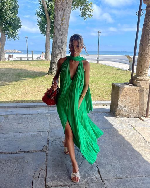 Pink/Green Fashion V-Neck Elegant Long Satin Classy Evening Dress Party Dress Wedding Guest Dress Maternity Dress