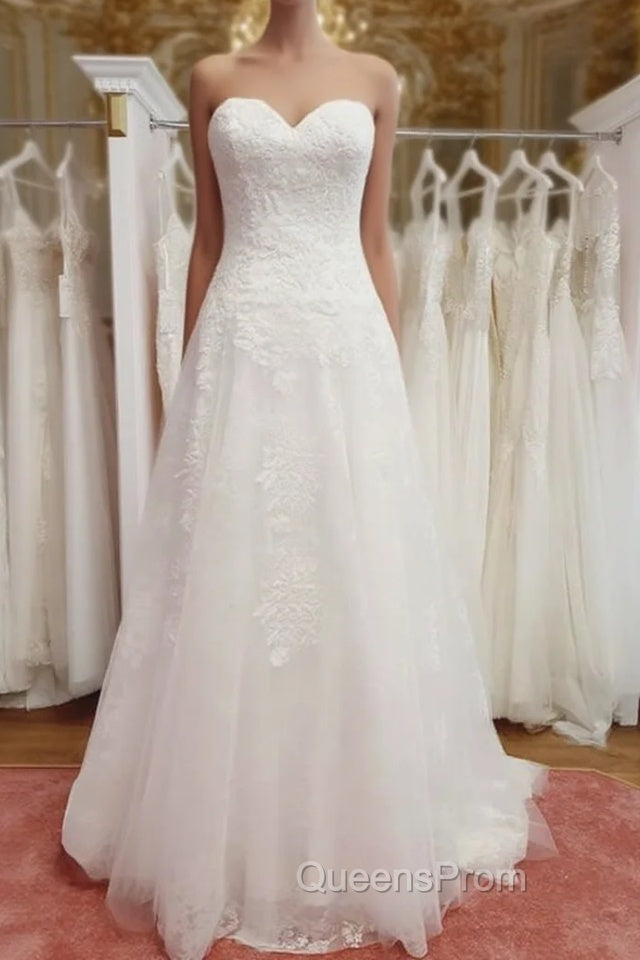 Plus Size Lace Overlay Wedding Dress Strapless Main image