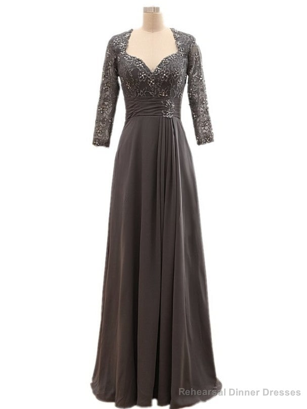 Popular Long Sleeves Beaded Lace Chiffon Mother of the Bride Dress Main image