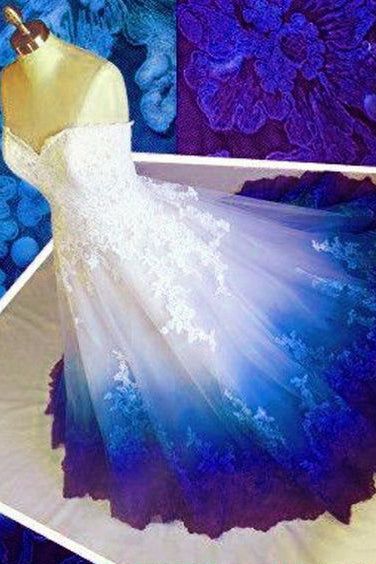 Popular Classy Prom Dress,Colored Classy Prom Dress, Sweetheart Appliques Classy Prom Dress,Modern Wedding Dress Secondary image