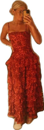 Popular Spaghetti Straps Floor Length Classy Prom Dress New Fashion Tiered Classy Evening Dress