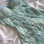 Powder Blue Sparkling Charming Retro Princess Stunning Unique Fashionable Beautiful Elegant Delicate Lace Short Lace Sequin Homecoming Dress Classy Prom Dress Classy Evening Dress Birthday Party Dress Classy Prom Dress