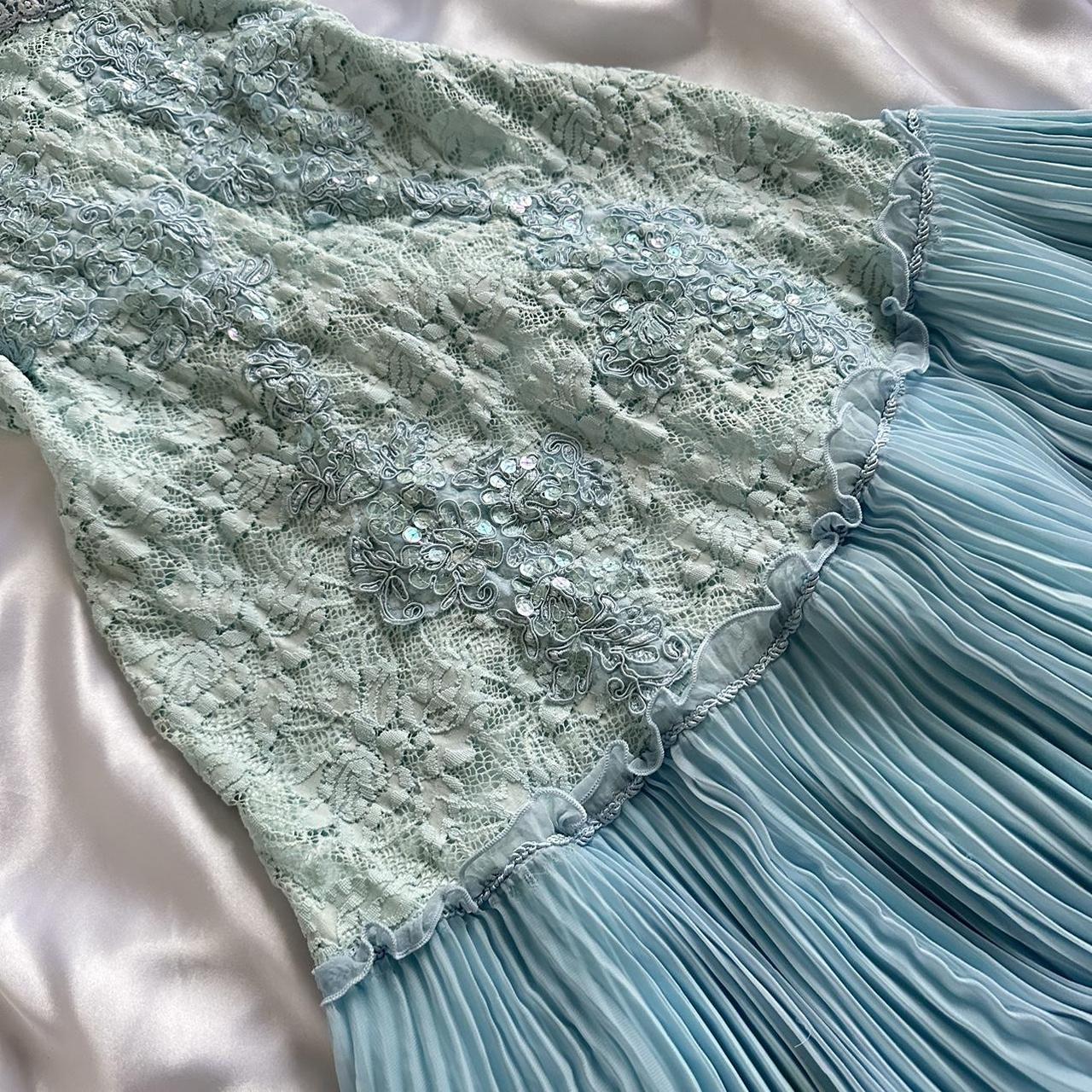 Powder Blue Sparkling Charming Retro Princess Stunning Unique Fashionable Beautiful Elegant Delicate Lace Short Lace Sequin Homecoming Dress Classy Prom Dress Classy Evening Dress Birthday Party Dress Classy Prom Dress