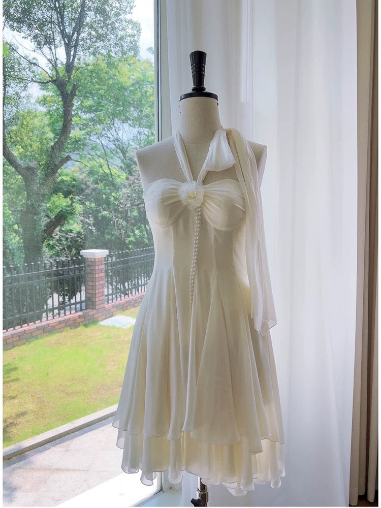 Pretty A Line Halter Chiffon Short 8Th Grade Homecoming Dress Summer Middle School Hoco Dress Cocktail Dress Birthday Outfits Main image