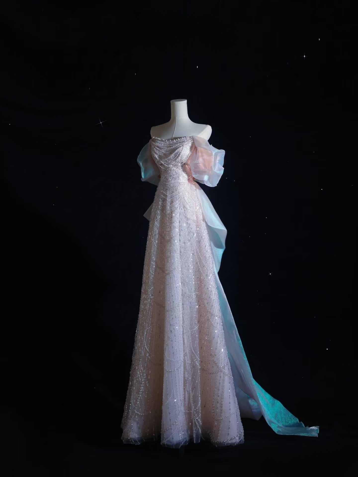 Pretty A Line Off The Shoulder Pink Sequin Long Classy Prom Dress Classy Evening Gowns Secondary image