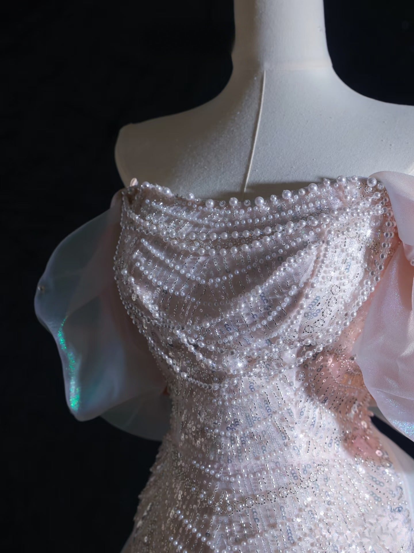 Pretty A Line Off The Shoulder Pink Sequin Long Classy Prom Dress Classy Evening Gowns