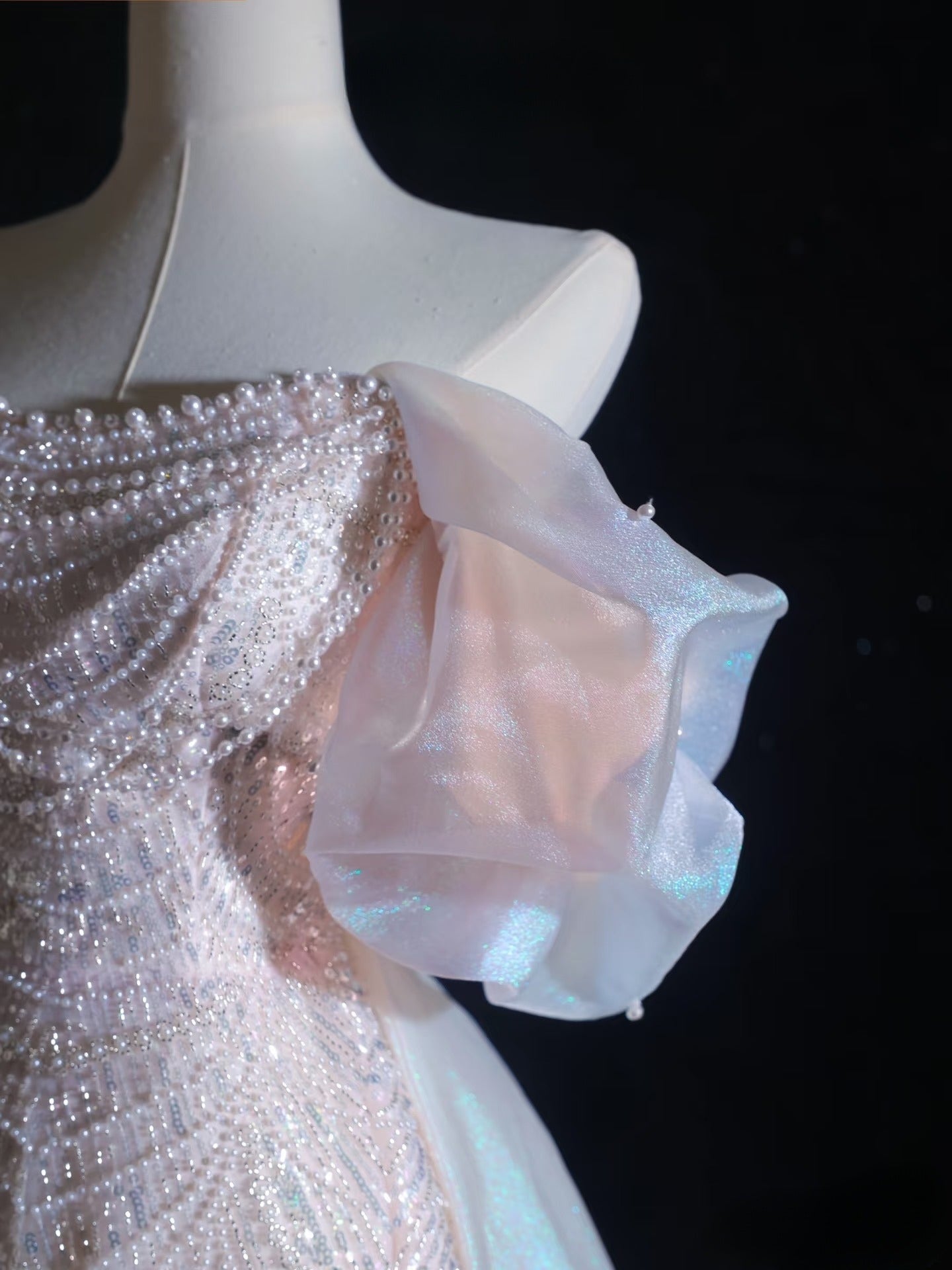 Pretty A Line Off The Shoulder Pink Sequin Long Classy Prom Dress Classy Evening Gowns