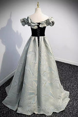 Pretty A Line Off The Shoulder Satin Long Evening Party Dress Evening Prom Dress