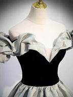 Pretty A Line Off The Shoulder Satin Long Evening Party Dress Evening Prom Dress
