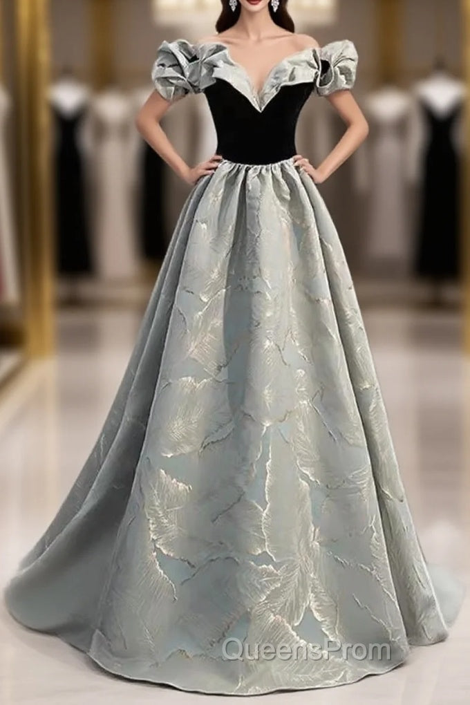Pretty A Line Off The Shoulder Satin Long Evening Party Dress Evening Prom Dress Main image