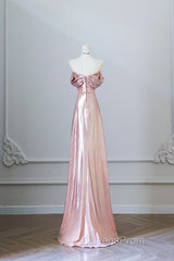 Pretty A Line Off The Shoulder Sequin Pink Long Evening Prom Dress Evening Gowns