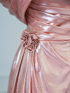 Pretty A Line Off The Shoulder Sequin Pink Long Evening Prom Dress Evening Gowns