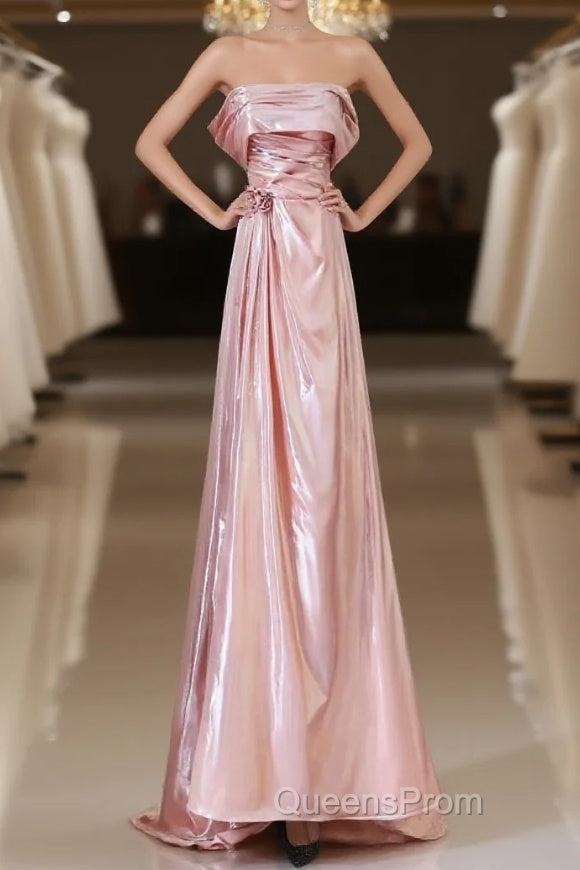 Pretty A Line Off The Shoulder Sequin Pink Long Evening Prom Dress Evening Gowns