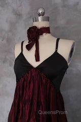 Pretty A Line Spaghetti Straps Burgundy Long Evening Prom Dress Birthday Dress For Women