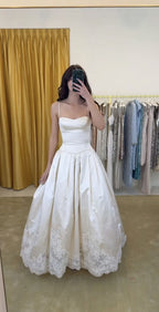 Pretty A Line Spaghetti Straps Stain Lace Long Classy Prom Dress Classy Dress