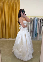 Pretty A Line Spaghetti Straps Stain Lace Long Classy Prom Dress Classy Dress