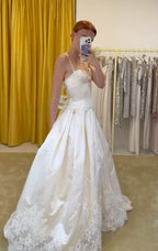 Pretty A Line Spaghetti Straps Stain Lace Long Classy Prom Dress Classy Dress