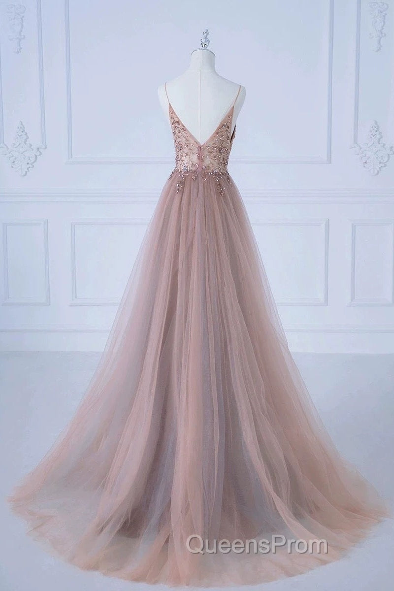 Pretty A Line Spaghetti Straps Tulle Long Length Evening Dress Evening Prom Dress Secondary image