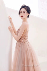 Pretty A Line Spaghetti Straps Tulle Long Length Evening Dress Evening Prom Dress