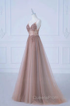 Pretty A Line Spaghetti Straps Tulle Long Length Evening Dress Evening Prom Dress