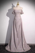 Pretty A Line Square Neckline Sleeveless Long Evening Party Dress Pink Evening Prom Dress
