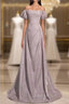 Pretty A Line Square Neckline Sleeveless Long Evening Party Dress Pink Evening Prom Dress