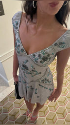 Pretty A Line V Neck Gray Chiffon Classy 8Th Grade Homecoming Dress Summer Middle School Hoco Dress 18Th Birthday Outfits