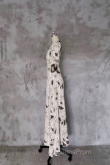 Pretty A Line V Neckline Floral Long Evening Prom Dress Birthday Dress For Women