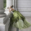 Pretty Ball Gown Strapless Olive Green Long Satin Classy Prom Dress Classy Evening Dress