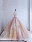 Pretty Ball Gown Sweetheart Pink Flowers Tulle Long Quinceanera Dress Classy Short Sleeves Flowers Vestido De 15 Anos Sweet 16 Dress