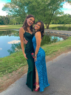 Dark Green New Backless Satin Floor Length Long Classy Prom Dress