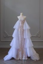 Pretty Mermaid High Neckline Sequin Beads Long Evening Prom Dress Formal Evening Dress