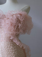 Pretty Mermaid Off The Shoulder Pink Sequin Long Classy Prom Dress Classy Evening Gowns
