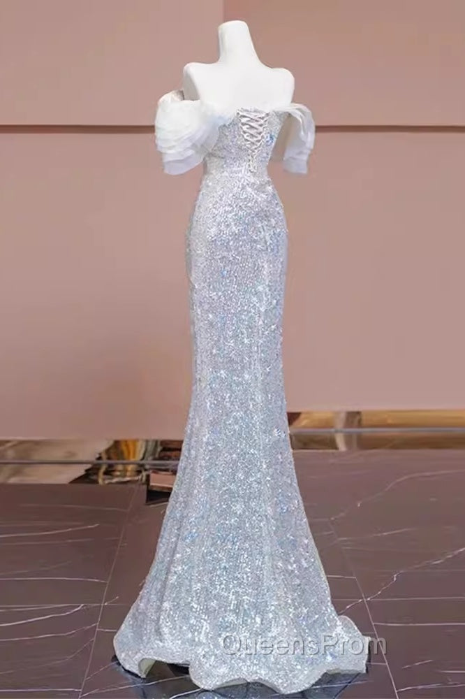 Pretty Mermaid Off The Shoulder Sequin Long Evening Party Dress Evening Prom Dress Secondary image