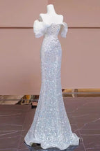 Pretty Mermaid Off The Shoulder Sequin Long Evening Party Dress Evening Prom Dress