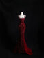 Pretty Mermaid Spaghetti Straps Sequin Beads Burgundy Long Classy Prom Dress Classy Evening Dress