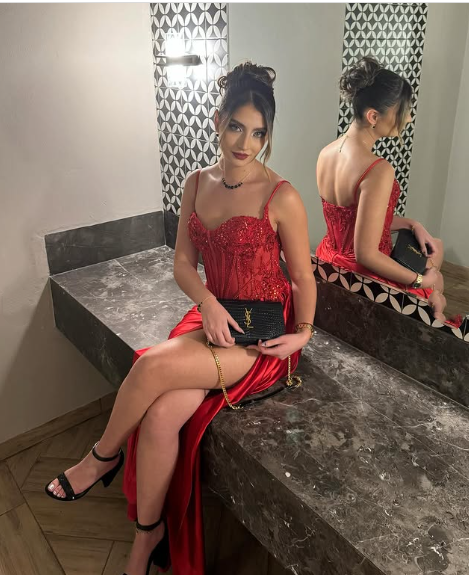 Pretty Mermaid Spaghetti Straps Slit Red Satin Classy Prom Dress Long Party Dress
