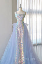 Pretty Mermaid Square Neckline Sequin Long Evening Dress Evening Prom Dress