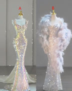 Pretty Mermaid Sweetheart Sequin Long Classy Evening Dress Classy Prom Dress Birthday Outfits