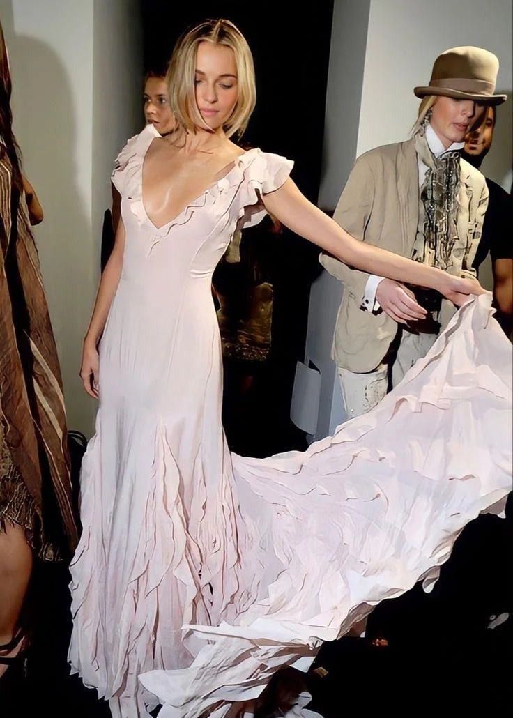 Pretty Mermaid V Neckline Long Chiffon Classy Prom Dress Classy Evening Dress