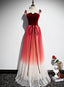 Pretty Red Tulle with Sequins Long Party Gown, Red Formal Dress