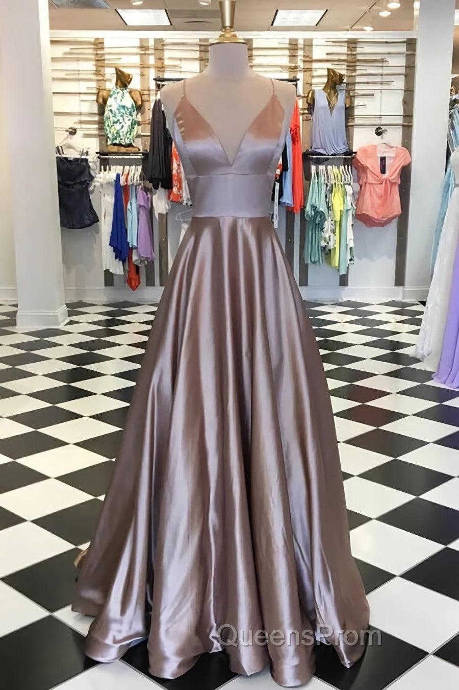 Pretty Royal Blue A-line Spaghetti Straps Evening Prom Dress, Evening Dress Secondary image