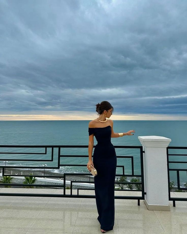 Pretty Sheath Off The Shoulder Black Long Classy Prom Dress Party Dress