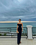 Pretty Sheath Off The Shoulder Black Long Classy Prom Dress Party Dress