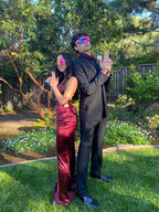 Pretty Sheath Straps Burgundy Slit Long Classy Evening Dress Classy Prom Dress