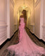 Pretty Sheath Sweetheart Pink Long Slit Classy Prom Dress Classy Evening Dress