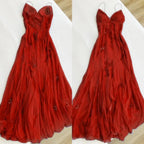 Pretty Spaghetti Straps V-Neck Beaded Backless Classy Prom Dress Party Dress