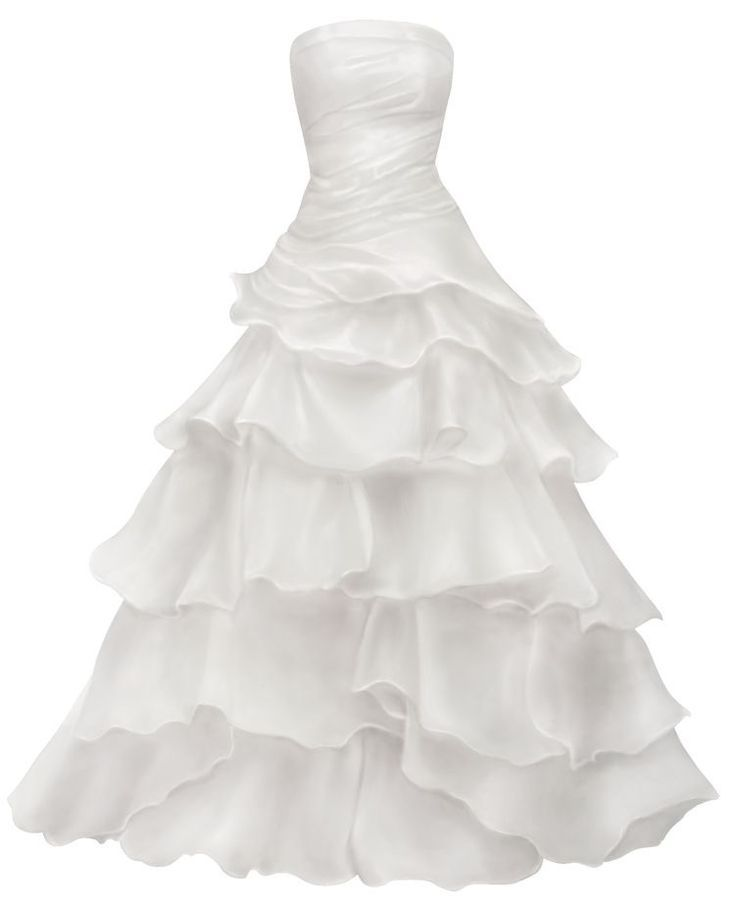 Pretty Strapless A Line Ruffle Long Classy Prom Dress White Layered Wedding Dress