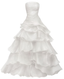 Pretty Strapless A Line Ruffle Long Classy Prom Dress White Layered Wedding Dress