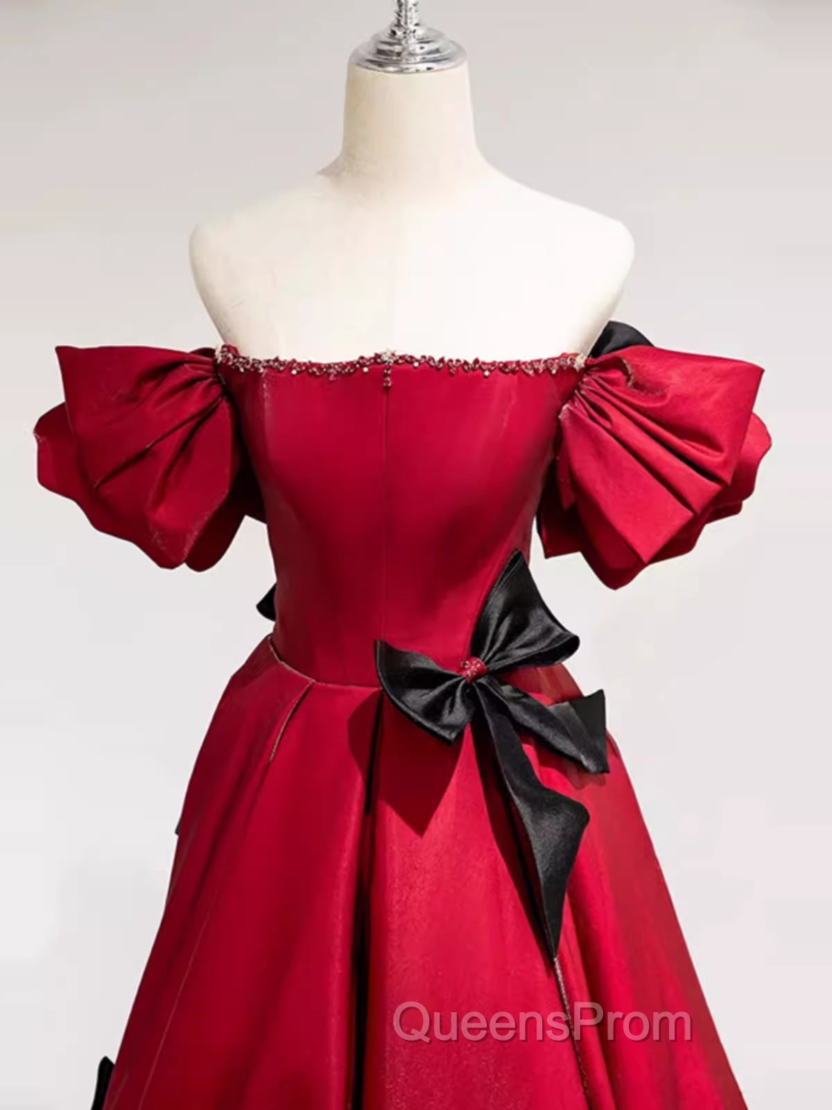 Princess A Line Off The Shoulder Party Dress Red Evening Prom Dress